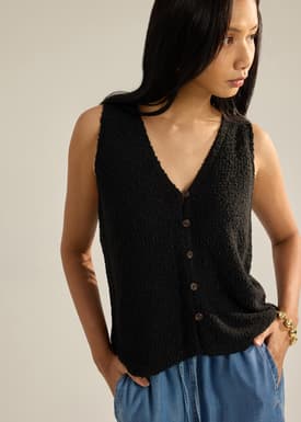 Boucle Knit Vest Top