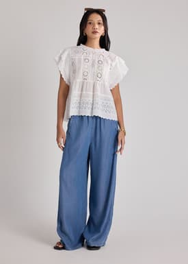 Cotton Broderie Shell Top