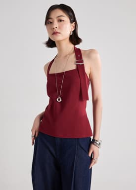 Jersey Buckle Strap Top