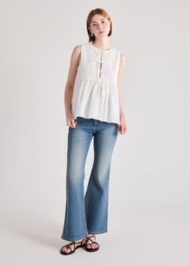 Embroidered Shell Top
