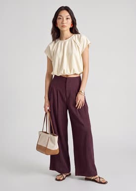 Poplin Balloon Crop Top