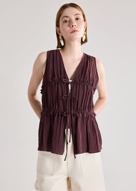 Lyocell Ribbon Tie Top