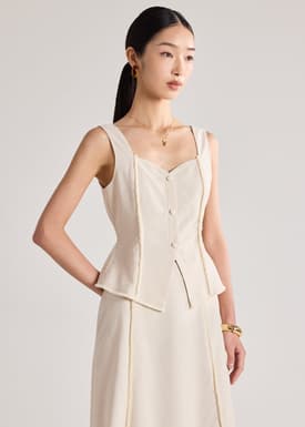 Fray Edge Sweetheart Top