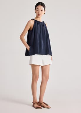 Pleated Neck Swing Top