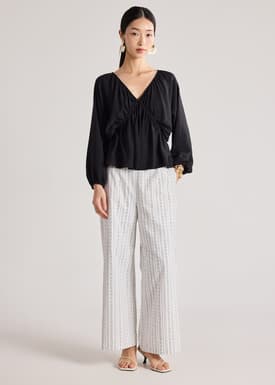 Crinkled Peplum Top