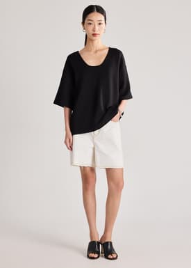 Neoprene Oversized Shell Top