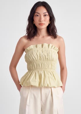 Poplin Smocked Tube Top