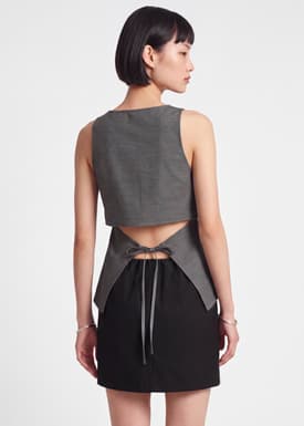 Chambray Open Back Top