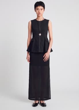 Cotton Twill Peplum Top