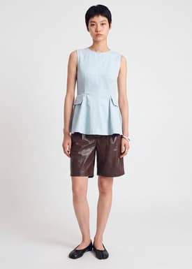 Cotton Twill Peplum Top