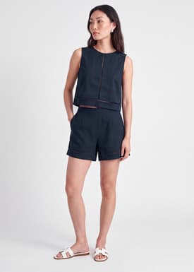 Lace Trim Shell Top