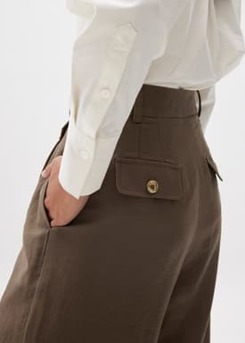 Viscose Tailored Straight Leg Pants