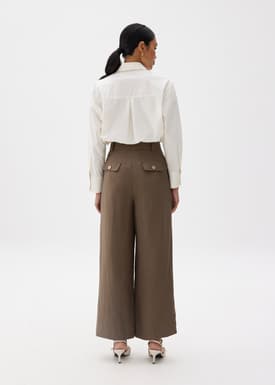 Viscose Tailored Straight Leg Pants