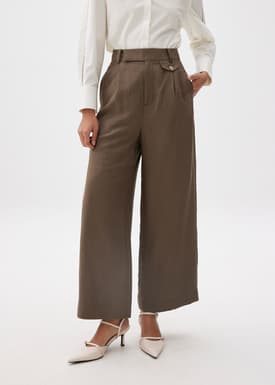 Viscose Tailored Straight Leg Pants