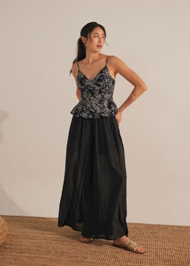 Elastic Wide Leg Palazzo Pants