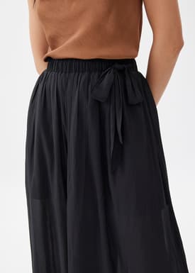 Elastic Wide Leg Palazzo Pants