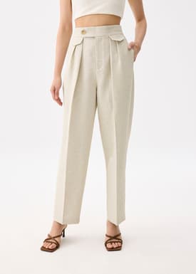 Leggy™ Elastic Pleated Straight Leg Pants