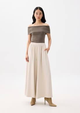 Elastic High Waist Palazzo Pants