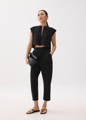 Elastic Peg Leg Pants