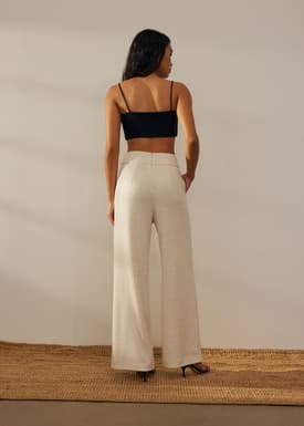 Leggy™ Tweed High Waist Wide Leg Pants