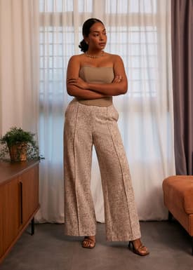 Leggy™ Tweed High Waist Wide Leg Pants