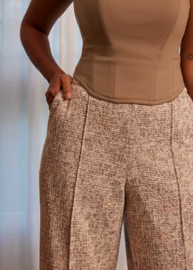 Leggy™ Tweed High Waist Wide Leg Pants