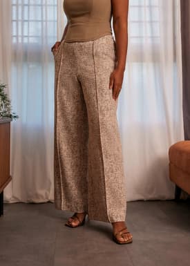 Leggy™ Tweed High Waist Wide Leg Pants