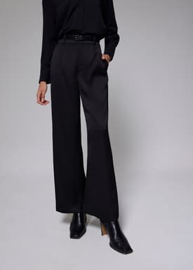 Leggy™ Satin Super High Waist Wide Leg Pants