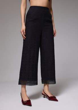 Lace High Waist Wide Leg Culottes