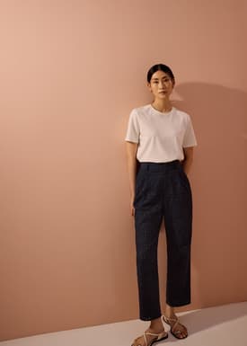 Elastic Peg Leg Pants in Soft Breeze Broderie