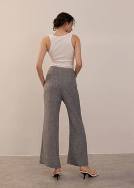 Leggy™ Elastic Tweed High Waist Kick Flare Pants