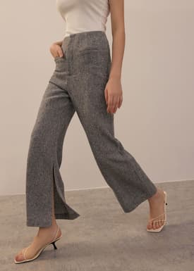 Leggy™ Elastic Tweed High Waist Kick Flare Pants