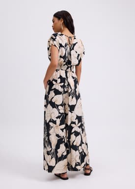 Elastic High Waist Wide Leg Pants in Garden City Blooms