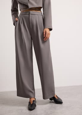 Detachable Waistband Flap Straight Leg Pants