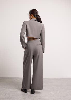 Detachable Waistband Flap Straight Leg Pants