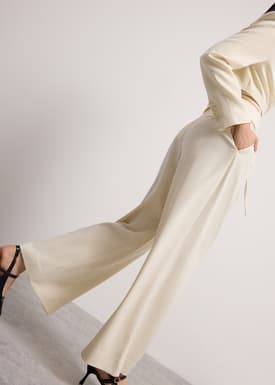 Detachable Waistband Flap Straight Leg Pants