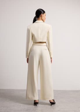 Detachable Waistband Flap Straight Leg Pants