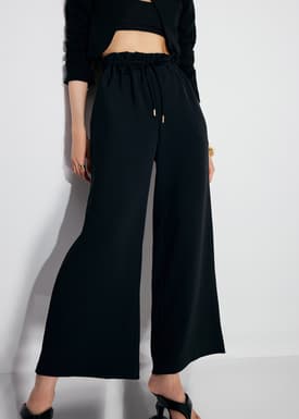 Elastic Drawstring Straight Leg Pants