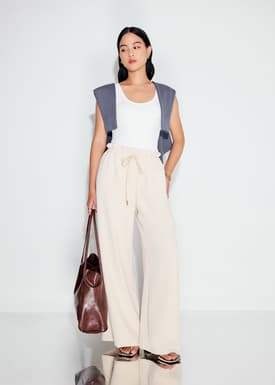 Elastic Drawstring Straight Leg Pants