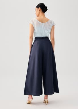 Leggy™ Belted Cotton Wide Leg Pants