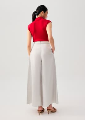 Leggy™ Belted Cotton Wide Leg Pants