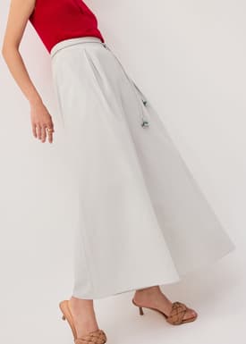 Leggy™ Belted Cotton Wide Leg Pants