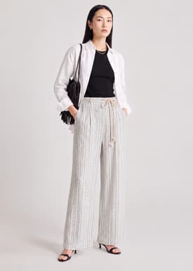 Striped Pants With Belt