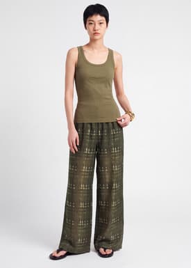 Printed Lyocell Wide Leg Pants