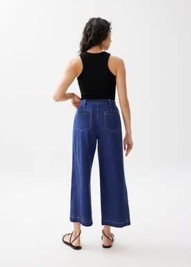 Relaxed Denim Wide Leg Jeans