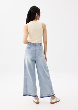 Relaxed Denim Wide Leg Jeans