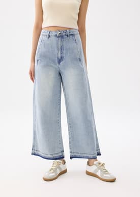 Relaxed Denim Wide Leg Jeans
