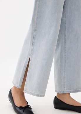Denim High Rise Wide Leg Jeans