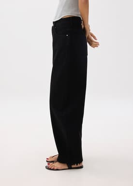 High Waist Denim Barrel Jeans