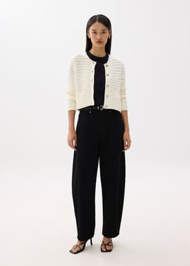 High Waist Denim Barrel Jeans